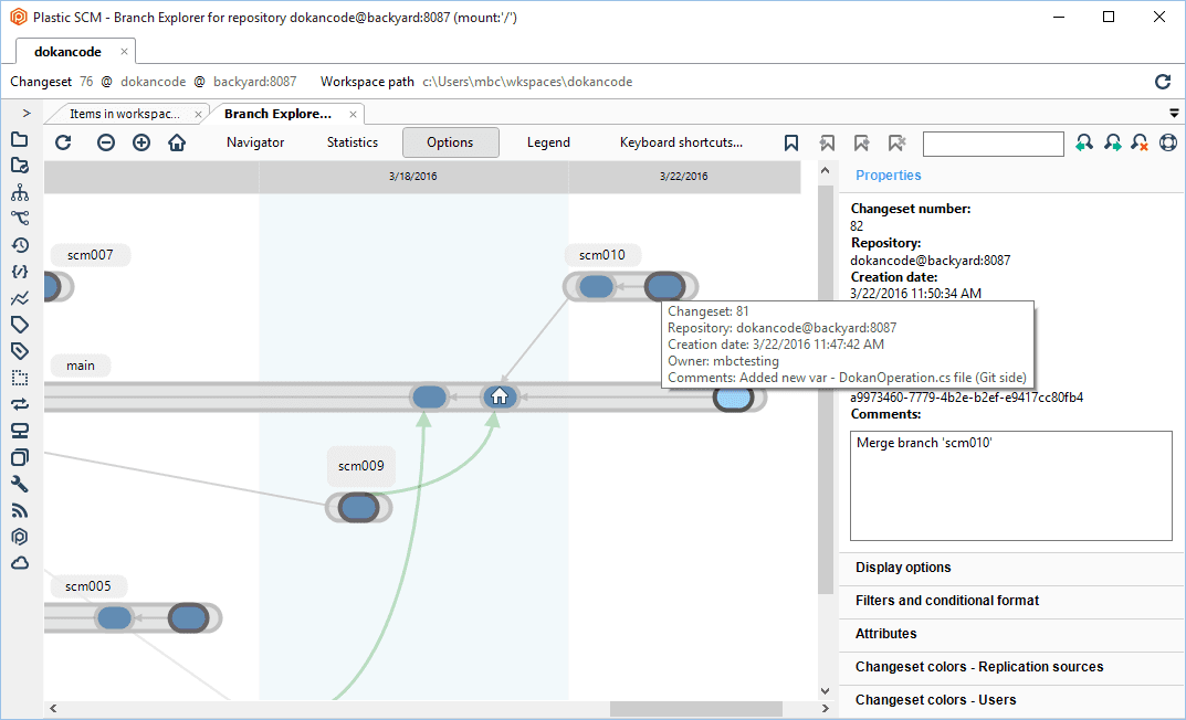 GitSync - Git side - Merge - Branch Explorer