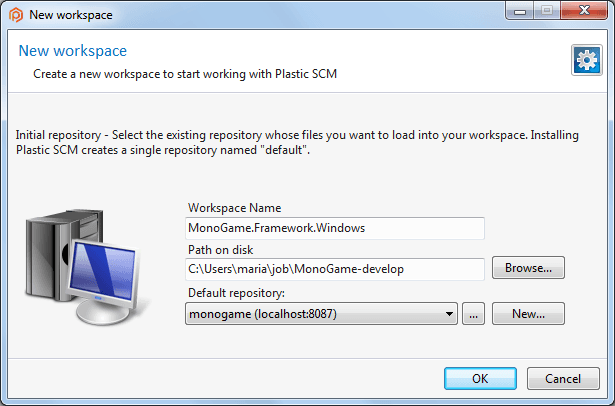 New workspace dialog