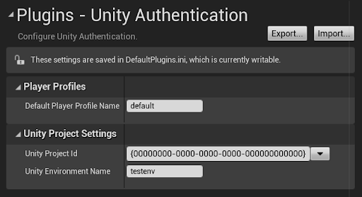 The Unity Authentication plugin.