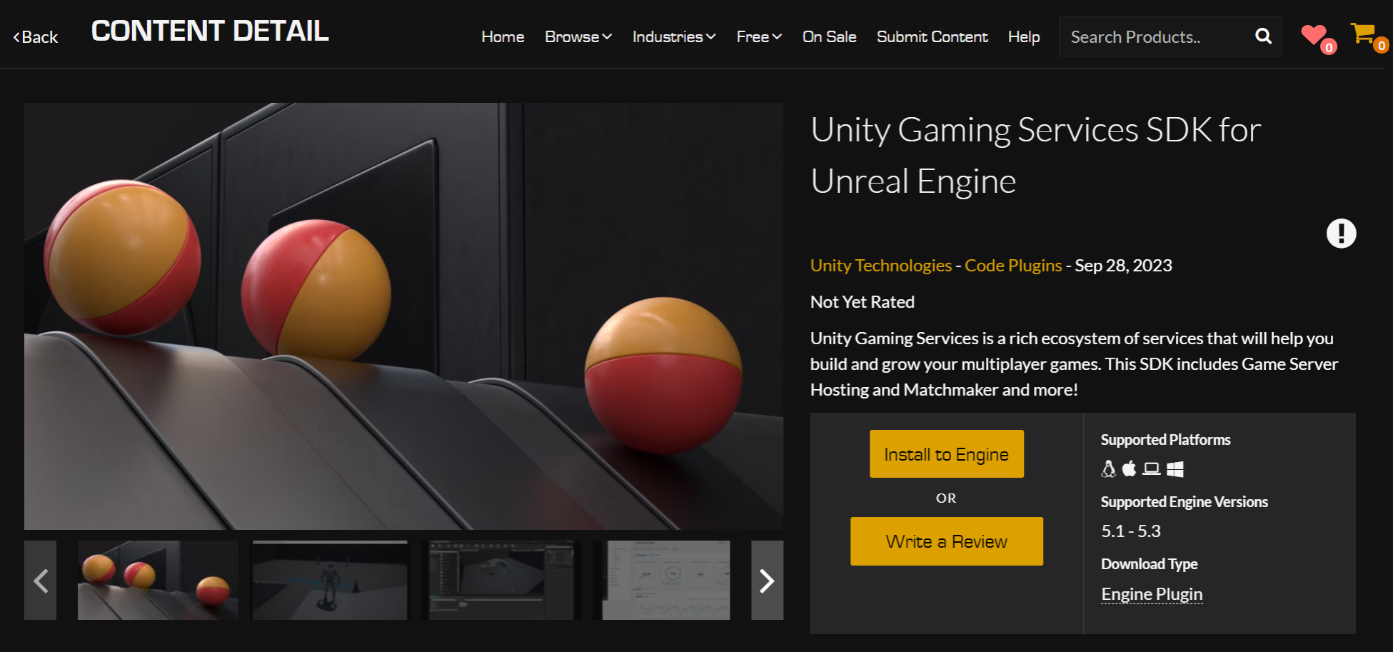 Unity Gaming Services SDK for Unreal Engine install button